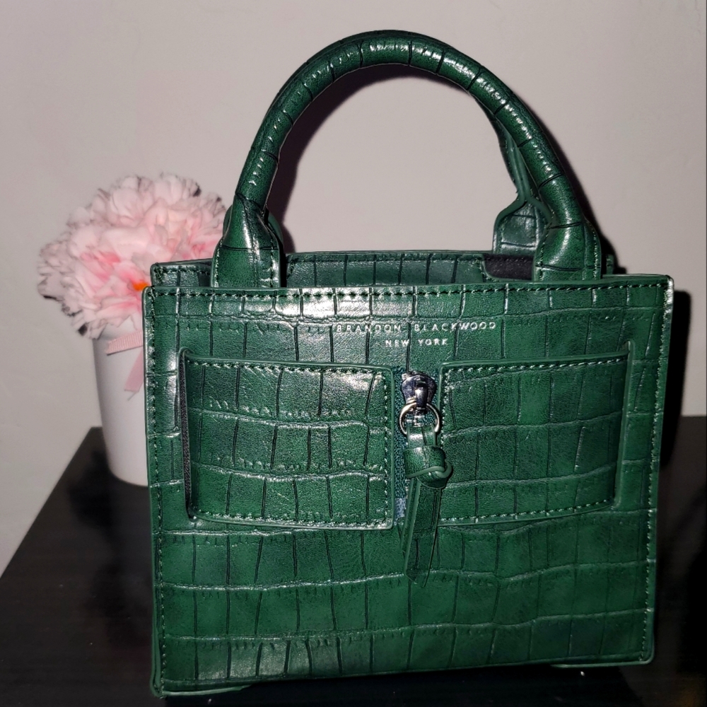 Kuei Bag | Green Croc Embossed Leather